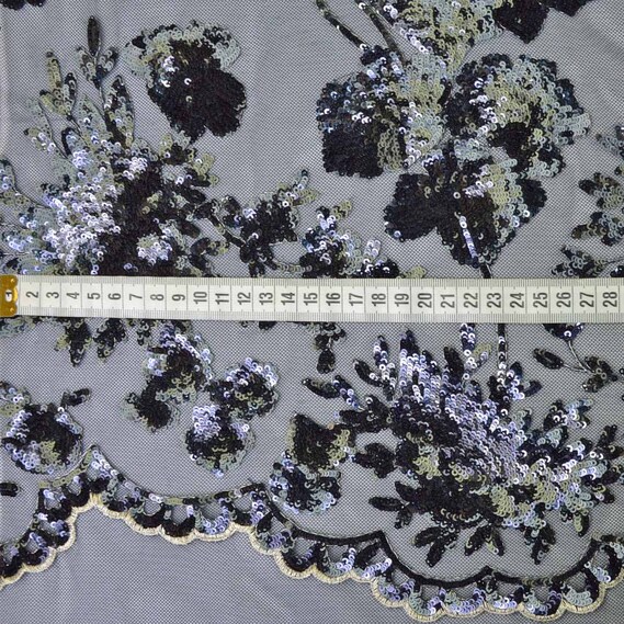 Сітка з пайєтками Майра т/синя, фото 2