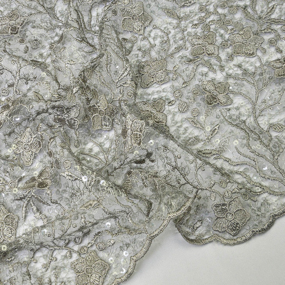 Guipure sequin Solomiya сірий, фото 1 Guipure sequin Solomiya сірий, фото 1