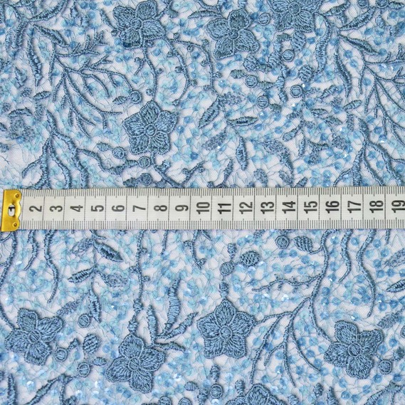 Гипюр-пайетка Соломия денім, фото 2 Гипюр-пайетка Соломия денім, фото 2