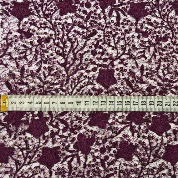 Гипюр-пайетка Соломия слива, фото 2