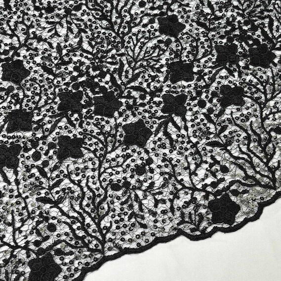 Guipure sequin Solomiya чорний, фото 1 Guipure sequin Solomiya чорний, фото 1
