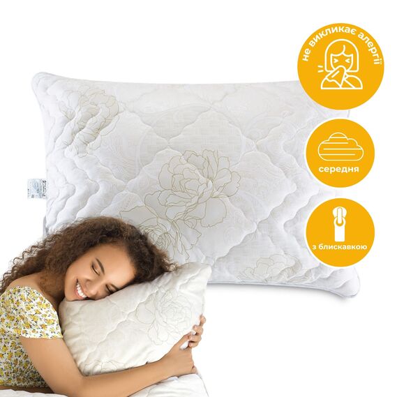 Подушка Air Dream Classic IDEIA 40х60 см два чохли з блискавкою, антиалергенна троянди, фото 1