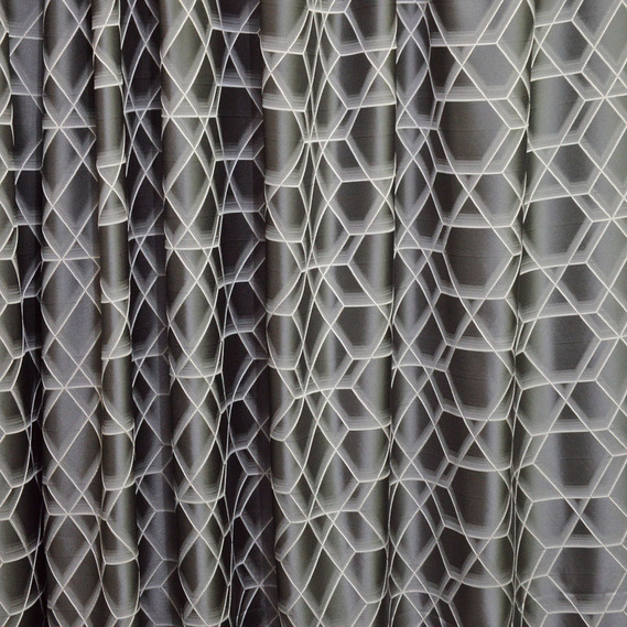 Тканина портьєрна жакардова Піксель V-901 графіт, Геометрія, фото 1
