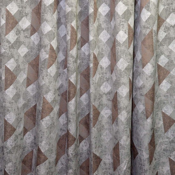Тканина портьєрна жакардова Головоломка V-01 сіра, Геометрія, фото 1