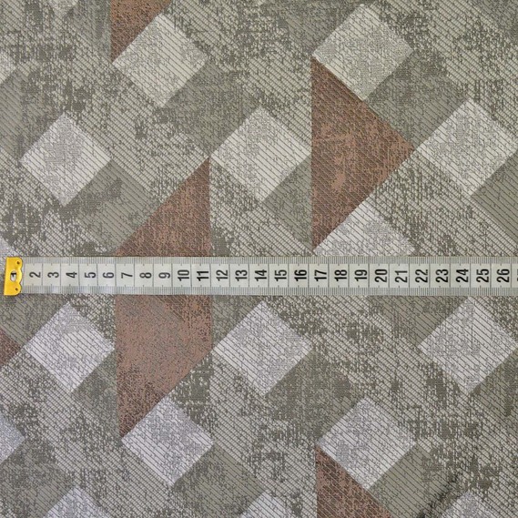 Тканина портьєрна жакардова Головоломка V-01 сіра, Геометрія, фото 2