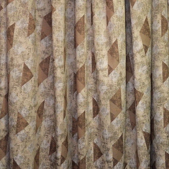 Тканина портьєрна жакардова Головоломка V-04 коричнева, Геометрія, фото 1