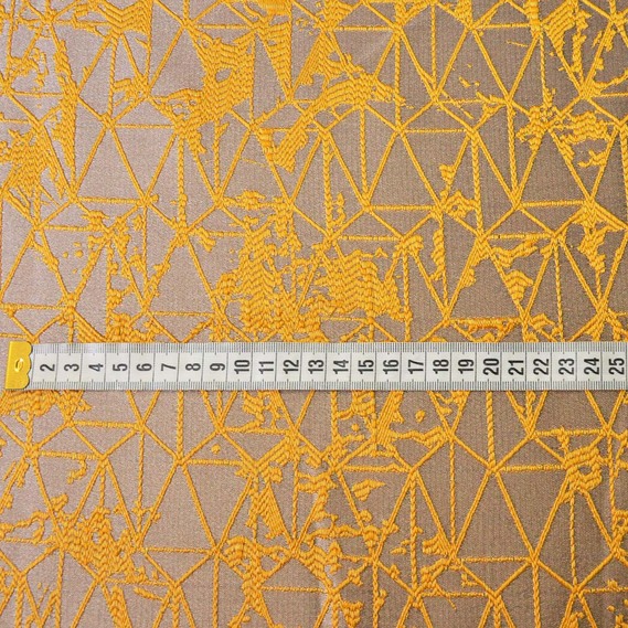 Ткань портьерная жаккардовая Квест V-1404 золото, фото 2