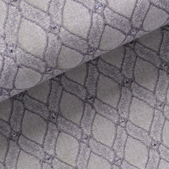 Тканина портьєрна жакардова Ромео V-03 срібло, фото 3 Тканина портьєрна жакардова Ромео V-03 срібло, фото 3