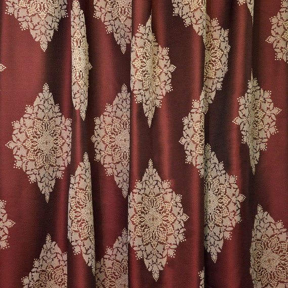 Тканина портьєрна жакардова Дамаск V-602 бордо, фото 1 Тканина портьєрна жакардова Дамаск V-602 бордо, фото 1