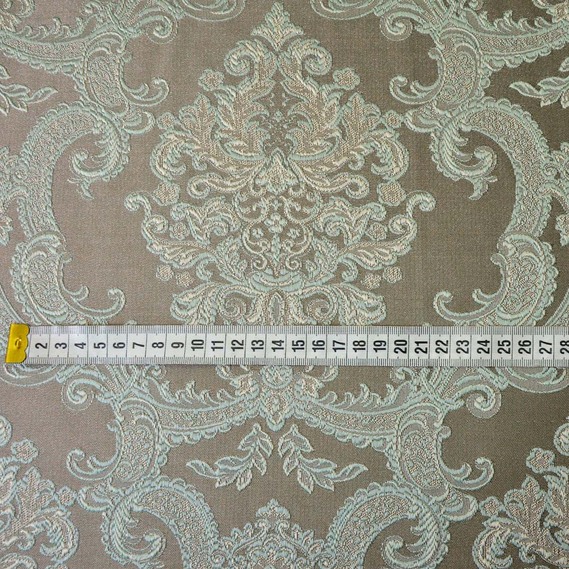 Тканина портьєрна жакардова Мона V-28 сірий бірюза, фото 2