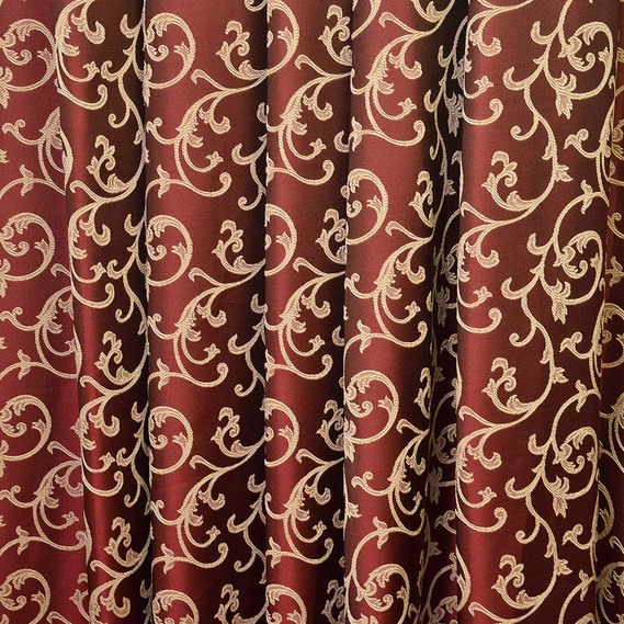 Тканина портьєрна жакардова Есміральда V-604 бордо, фото 1
