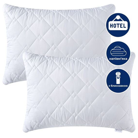Набор подушек 2 шт Standart Plus 50х70 см для готелів та дому IDEIA антиалергійна з блискавкою холлофайбер, фото 1 Набор подушек 2 шт Standart Plus 50х70 см для готелів та дому IDEIA антиалергійна з блискавкою холлофайбер, фото 1
