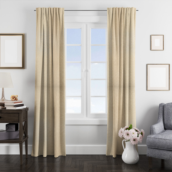 Тканина портьєрна однотонна Vlas V-102 крем, фото 2