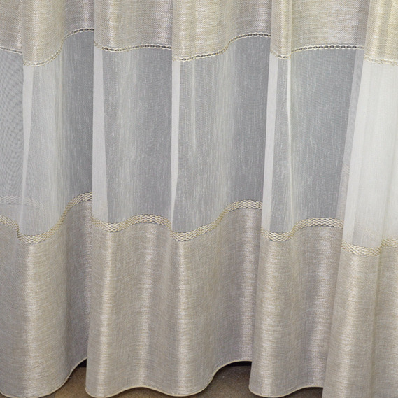 Тюль набивной мешковина Вария V-04 беж, фото 1 Тюль набивной мешковина Вария V-04 беж, фото 1