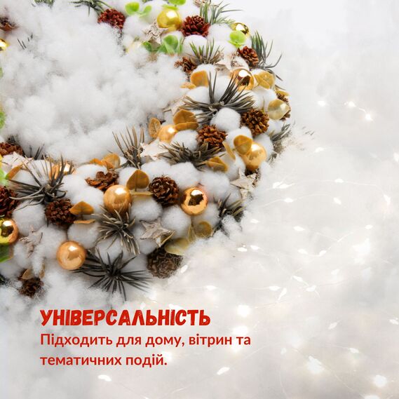 Снег искусственный IDEIA антиаллергенный 1 кг в виде пушистых шариков для декора наполнитель для подушек, фото 5 Снег искусственный IDEIA антиаллергенный 1 кг в виде пушистых шариков для декора наполнитель для подушек, фото 5