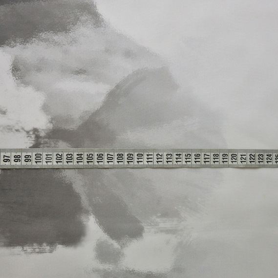 Тюль вуаль набивной Цветок V-01A сіра, Акварель, фото 3 Тюль вуаль набивной Цветок V-01A сіра, Акварель, фото 3