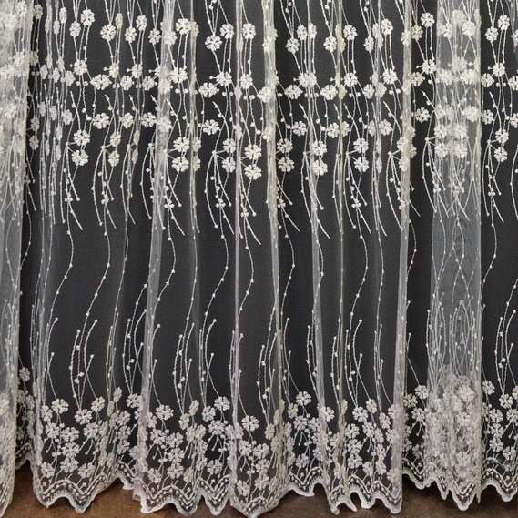 Тюль сітка з вишивкою Іванка V-03 крем, фото 1 Тюль сітка з вишивкою Іванка V-03 крем, фото 1