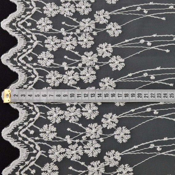 Тюль сітка з вишивкою Іванка V-03 крем, фото 2 Тюль сітка з вишивкою Іванка V-03 крем, фото 2