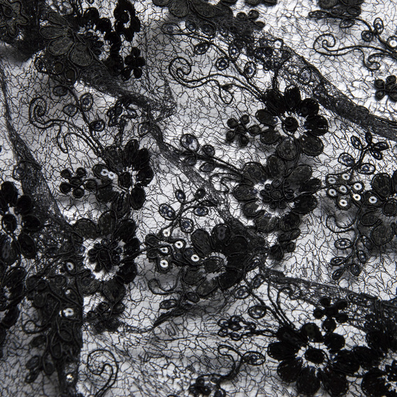 Тканина Гіпюр Галатея чорний, фото 2