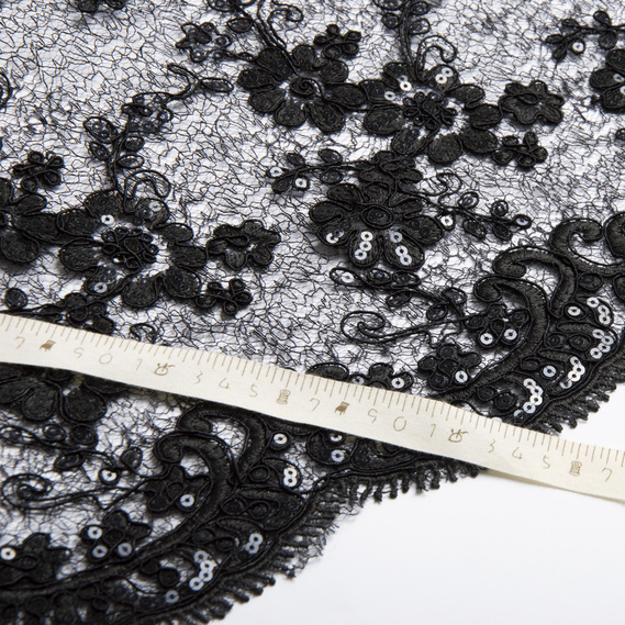 Тканина Гіпюр Галатея чорний, фото 4 Тканина Гіпюр Галатея чорний, фото 4