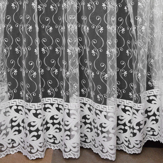 Тюль сетка с вышивкой Джанни біла, фото 1