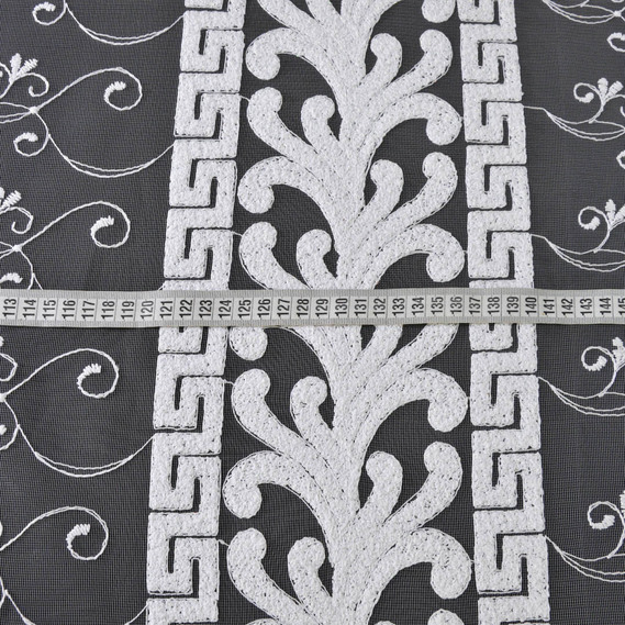 Тюль сетка с вышивкой Джанни біла, фото 4