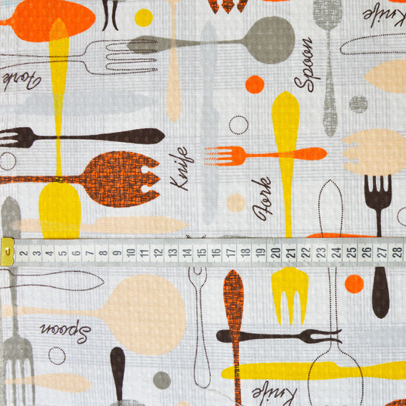 Рушникова вафельна 5355-01 Ложки, Кухонний, фото 2 Рушникова вафельна 5355-01 Ложки, Кухонний, фото 2