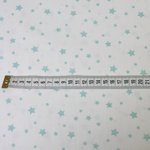 Ranfors calico fabric for bedclothes 2.4 m S-зірка ментол на білому, фото 3