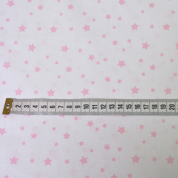 Ткань бязь ранфорс для постельного белья 2,4 м S-зірка пудра на білому, фото 3