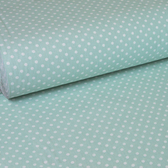 Тканина бязь ранфорс для постільної білизни 2,4 м V-G1590/3 горох м`ята, фото 1