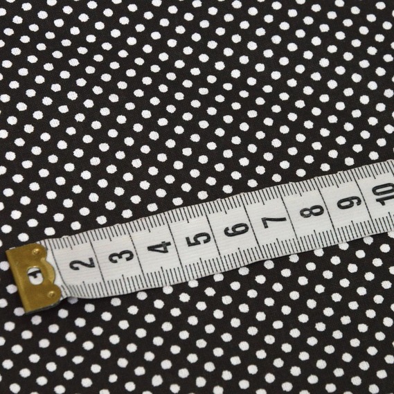 Тканина бязь ранфорс для постільної білизни 2,4 м горошок черный, фото 3