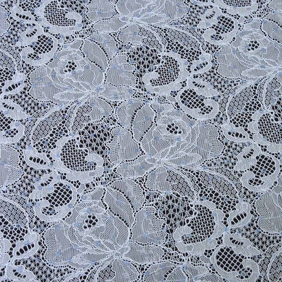 Ткань гипюр пайетка Нана блакитний , фото 1