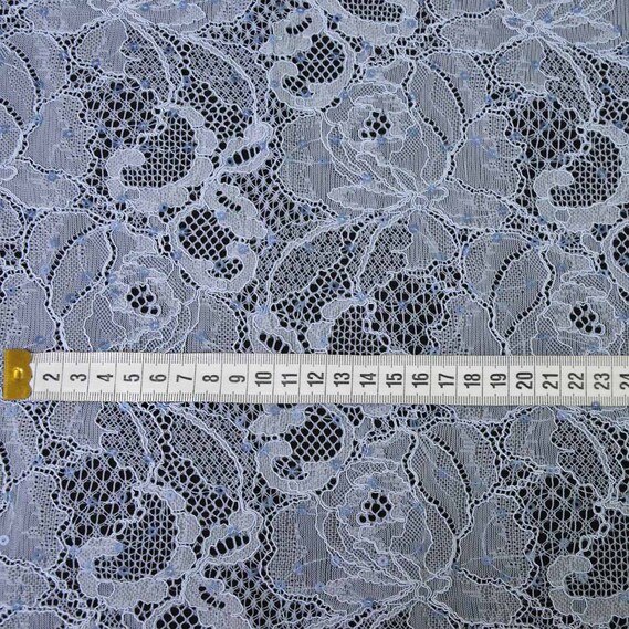 Ткань гипюр пайетка Нана блакитний , фото 2