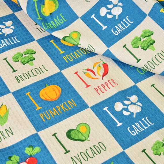 Ткань вафельная 5497-01 Овочі, Кухонний, фото 1