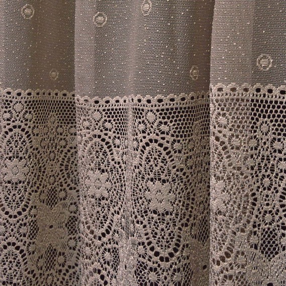 Тюль жаккард Изадора кайма V-1285 шоколад, фото 2 Тюль жаккард Изадора кайма V-1285 шоколад, фото 2
