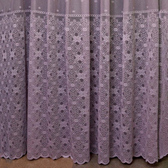 Тюль жаккард Изадора кайма V-6197 бузок, фото 1 Тюль жаккард Изадора кайма V-6197 бузок, фото 1