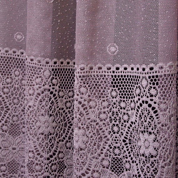 Тюль жаккард Изадора кайма V-6197 бузок, фото 2 Тюль жаккард Изадора кайма V-6197 бузок, фото 2