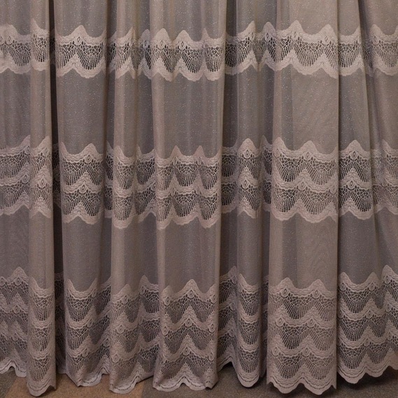 Тюль жаккард Шейліна V-12850 капучино, фото 1 Тюль жаккард Шейліна V-12850 капучино, фото 1