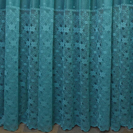 Тюль жаккард Шейли V-807 бірюза, фото 1 Тюль жаккард Шейли V-807 бірюза, фото 1