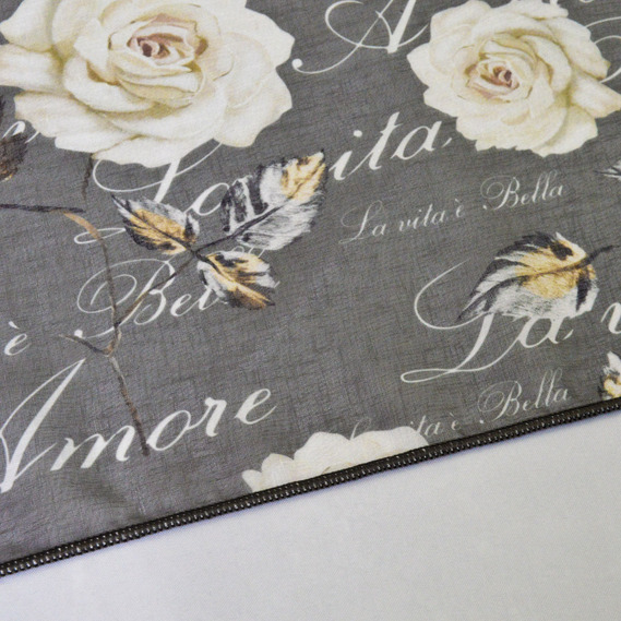 Ткань тюль батист набивной Amore  V-01 крем, фото 2 Ткань тюль батист набивной Amore  V-01 крем, фото 2