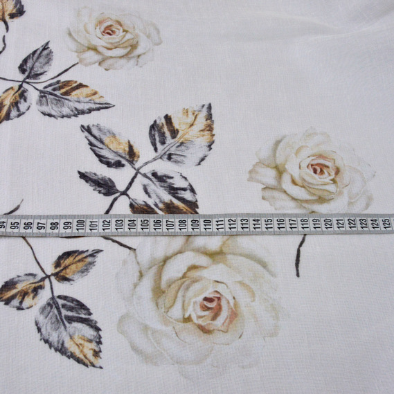 Ткань тюль батист набивной Amore  V-01 крем, фото 3 Ткань тюль батист набивной Amore  V-01 крем, фото 3