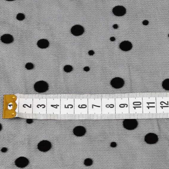 Фатин Горошок флок сер/дріб чорний, фото 2