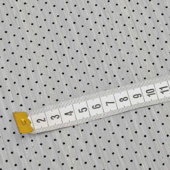 Шифон Горошок флок люрекс білий, фото 2