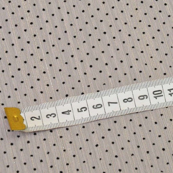 Шифон Горошок флок люрекс св/пудра, фото 2