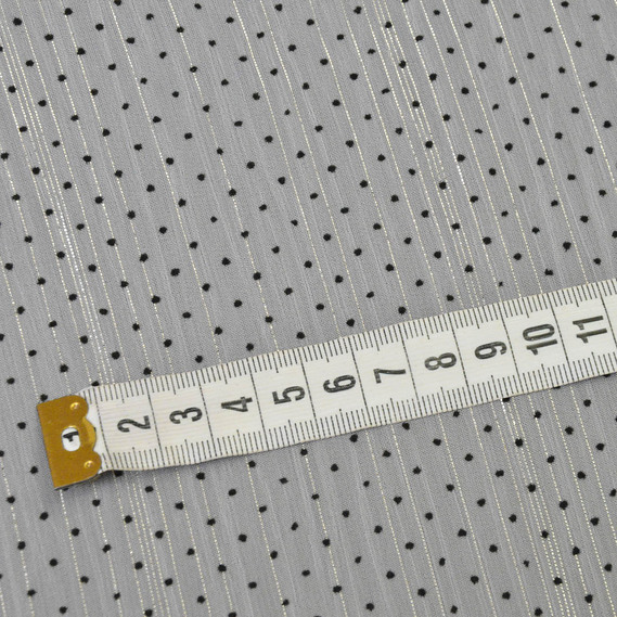 Шифон Горошок флок люрекс сірий, фото 2