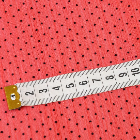 Шифон Горошек флок люрекс гранат, фото 2
