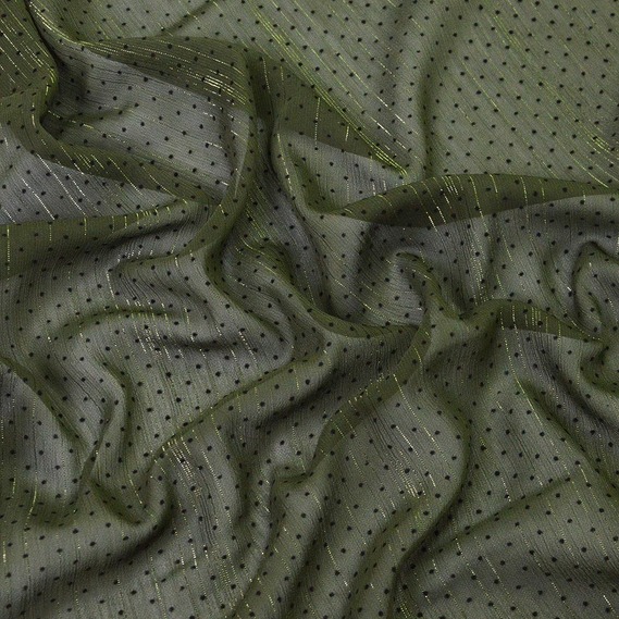 Шифон Горошок флок люрекс папороть , фото 1 Шифон Горошок флок люрекс папороть , фото 1