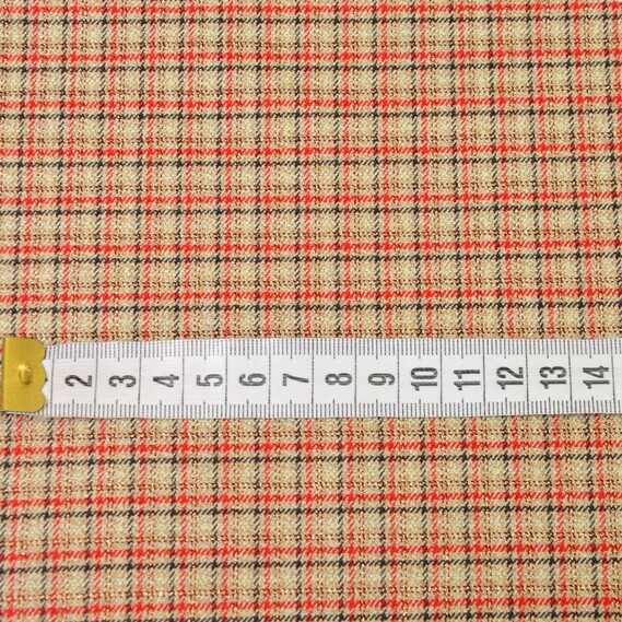 Костюмна Клітина металік беж/червона, У клітинку, фото 2