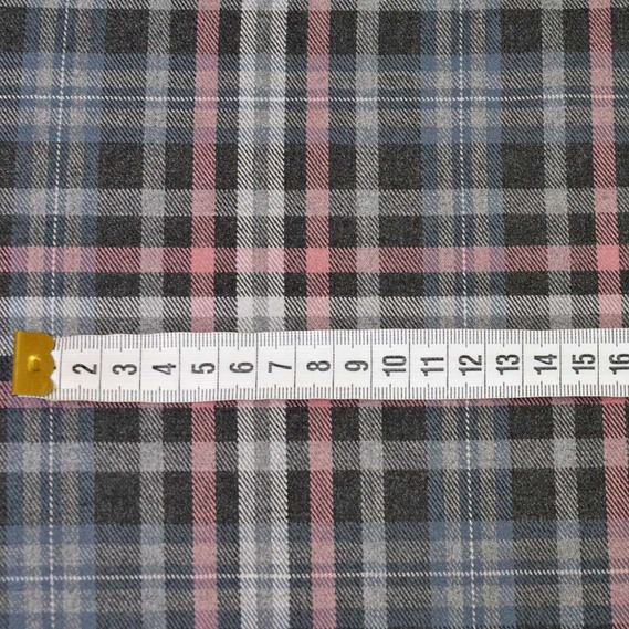 Костюмная клетка т/сіра/пудра, фото 2