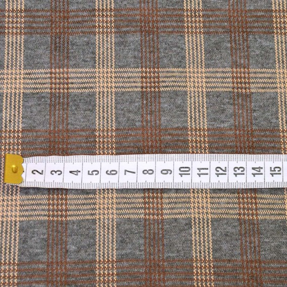 Трикотаж Ліон т/сірий, У клітинку, фото 2 Трикотаж Ліон т/сірий, У клітинку, фото 2